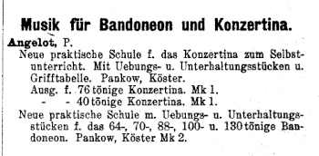 Ausschnitt Musikalienkatalog 1908